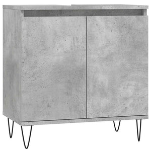 Bathroom Cabinet Concrete gray Engineered wood, iron Medium