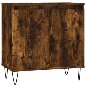 Bathroom Cabinet Smoked oak Engineered wood, iron