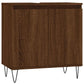 Bathroom Cabinet Brown Oak Engineered Wood, Iron Compact