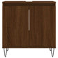 Bathroom Cabinet Brown Oak Engineered Wood, Iron Compact