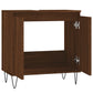 Bathroom Cabinet Brown Oak Engineered Wood, Iron Compact