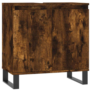 Bathroom Cabinet Smoked Oak Engineered wood, iron Medium