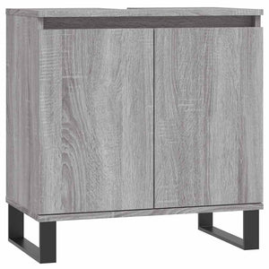 Bathroom Cabinet Gray Sonoma Engineered Wood, Iron Medium Storage