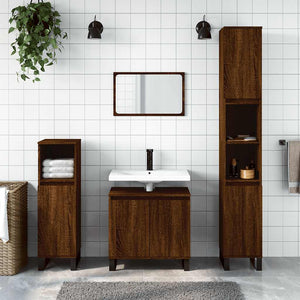 Bathroom Cabinet Brown Oak Engineered wood Bathroom Cabinet