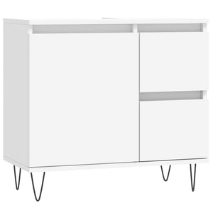 Bathroom Cabinet White Engineered wood, iron Medium