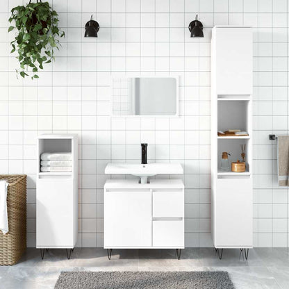 Bathroom Cabinet White Engineered wood, iron Medium