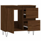 Bathroom Cabinet Brown Oak Engineered Wood, Iron Medium