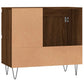Bathroom Cabinet Brown Oak Engineered Wood, Iron Medium