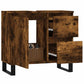 Bathroom Cabinet Smoked Oak Engineered wood, Iron Medium
