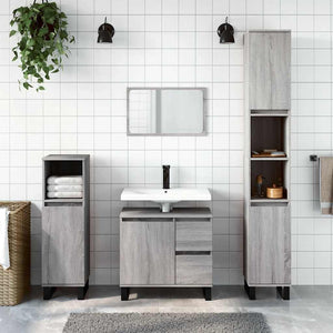 Bathroom Cabinet Grey Sonoma Engineered wood, iron