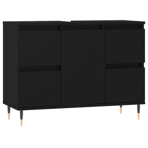 Bathroom Cabinet Black Engineered wood Medium Bathroom Cabinet