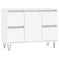 Bathroom Cabinet White Engineered Wood, Iron Medium
