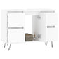 Bathroom Cabinet White Engineered Wood, Iron Medium