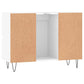 Bathroom Cabinet White Engineered Wood, Iron Medium