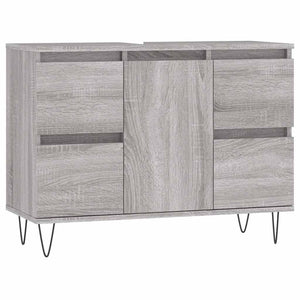 Bathroom Cabinet Grey Sonoma Engineered wood, iron Medium