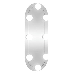 Wall Mirror With LED Light Transparent Glass and Plastic