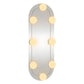 Wall Mirror With LED Light Transparent Glass and Plastic