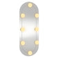 Wall Mirror With Led Light Transparent Glass, Plastic 7.9x19.7 in