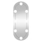 Wall Mirror With Led Light Transparent Glass, Plastic 7.9x19.7 in