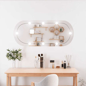 Wall Mirror With LED Light Transparent Glass, Plastic Medium