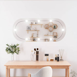 Wall Mirror With LED Light Glass Glass, Plastic Medium