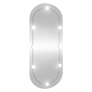Wall Mirror With Led Light Transparent Glass, Plastic