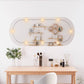 Wall Mirror With Led Light Transparent Glass, Plastic