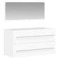 Bathroom Cabinet With Mirror White Engineered Wood Large