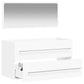 Bathroom Cabinet With Mirror White Engineered Wood Large