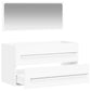 Bathroom Cabinet With Mirror White Engineered Wood Large
