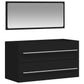 Bathroom Cabinet With Mirror Black Engineered Wood Medium