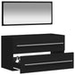 Bathroom Cabinet With Mirror Black Engineered Wood Medium