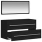 Bathroom Cabinet With Mirror Black Engineered Wood Medium