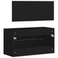 Bathroom Cabinet With Mirror Black Engineered Wood Medium