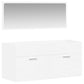 Bathroom Cabinet With Mirror White Engineered wood Medium