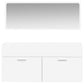 Bathroom Cabinet With Mirror White Engineered wood Medium