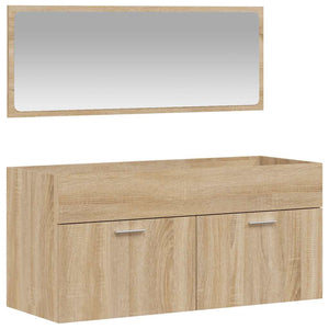 Bathroom Cabinet With Mirror Sonoma Oak Engineered wood