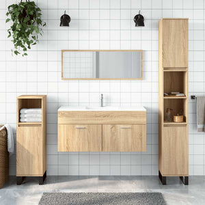 Bathroom Cabinet With Mirror Sonoma Oak Engineered wood