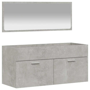 Bathroom Cabinet With Mirror Concrete Gray Engineered Wood, Acrylic