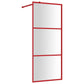 Walk-in Shower Wall with Clear ESG Glass Red 31.5"x76.8"