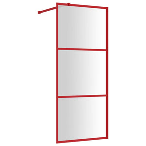 Walk-in Shower Wall with Clear ESG Glass Red 31.5"x76.8"