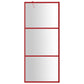 Walk-in Shower Wall with Clear ESG Glass Red 31.5"x76.8"