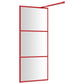 Walk-in Shower Wall with Clear ESG Glass Red 31.5"x76.8"