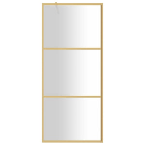 Walk-in Shower Wall with Clear ESG Glass Gold 31.5"x76.8"