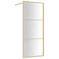Walk-in Shower Wall with Clear ESG Glass Gold 35.4"x76.8"