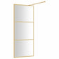 Walk-in Shower Wall with Clear ESG Glass Gold 35.4"x76.8"