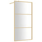 Walk-in Shower Wall with Clear ESG Glass Gold 39.4"x76.8"