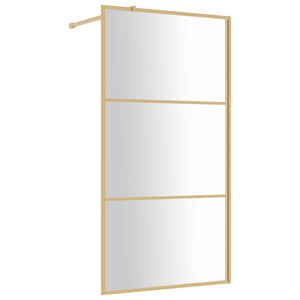 Walk-in Shower Wall with Clear ESG Glass Gold 39.4"x76.8"