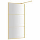Walk-in Shower Wall with Clear ESG Glass Gold 39.4"x76.8"