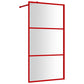 Walk-in Shower Wall with Clear ESG Glass Red 45.3"x76.8"